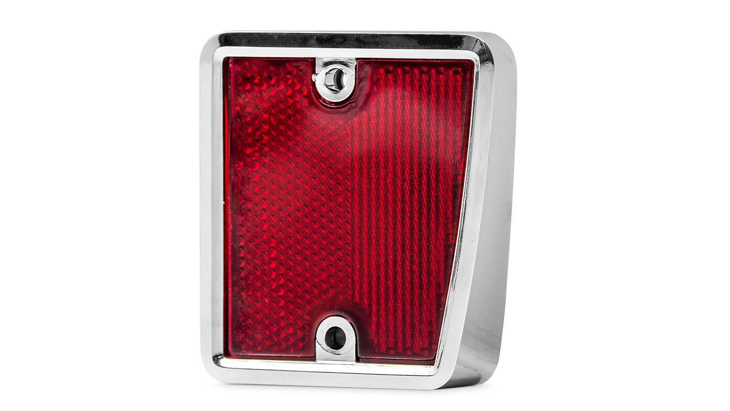 Passenger Side Rear Reflector with Chrome Bezel, 1970-77 Ford Bronco