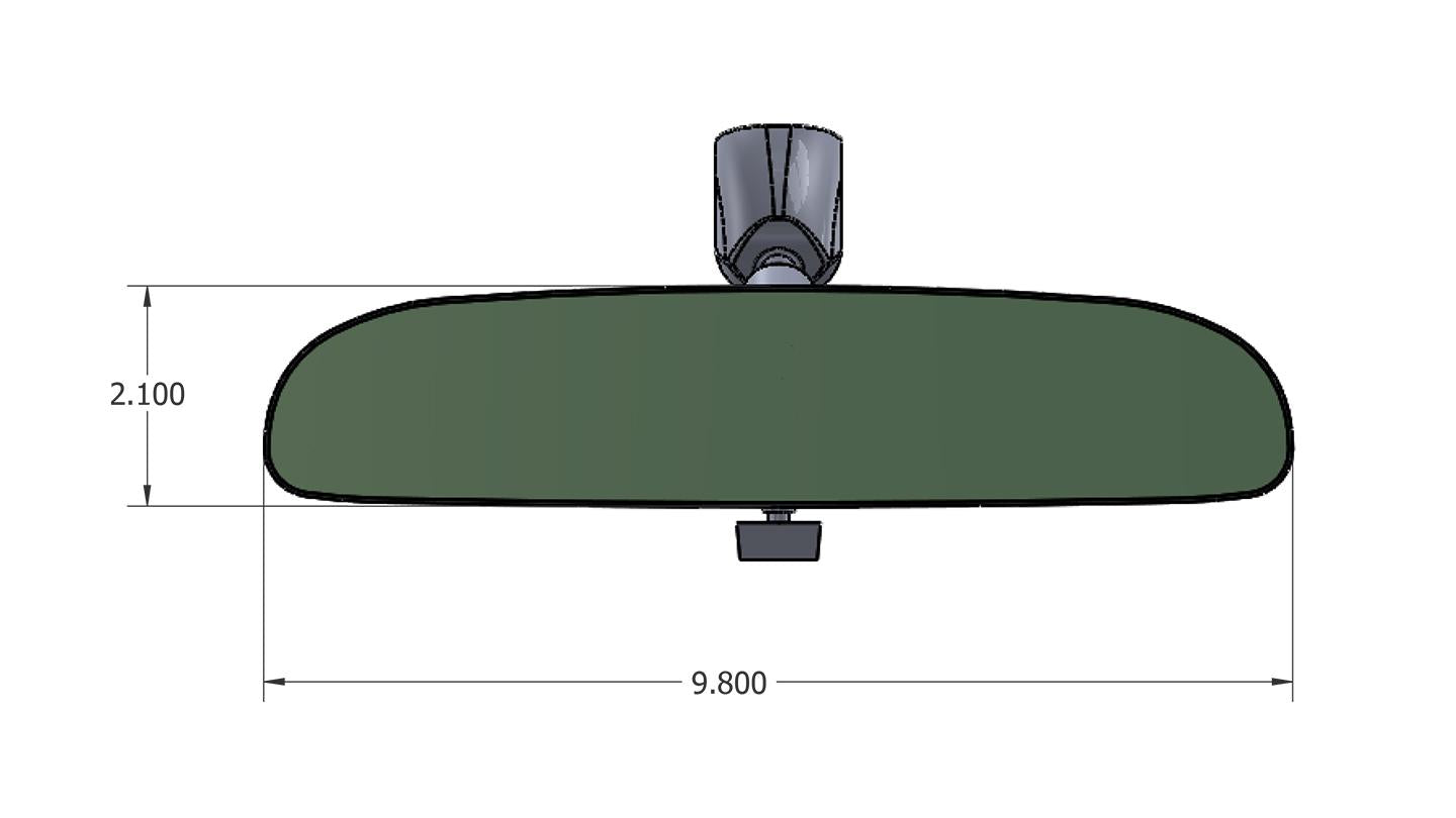 Rear View Mirror, BLACK w/Silver - Day/Night