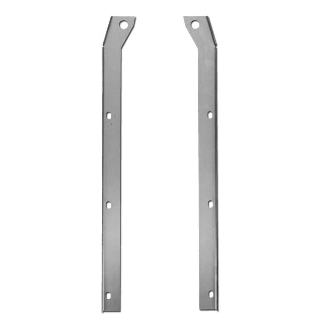 Bronco soft top metal side strips with mounting hardware, close-up