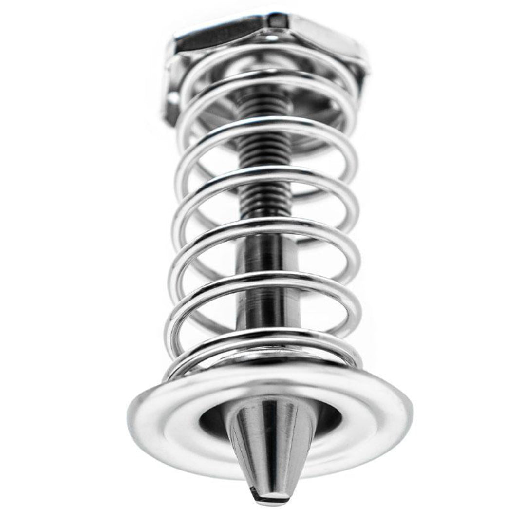 Stainless steel hood striker post for classic Ford Bronco, side view