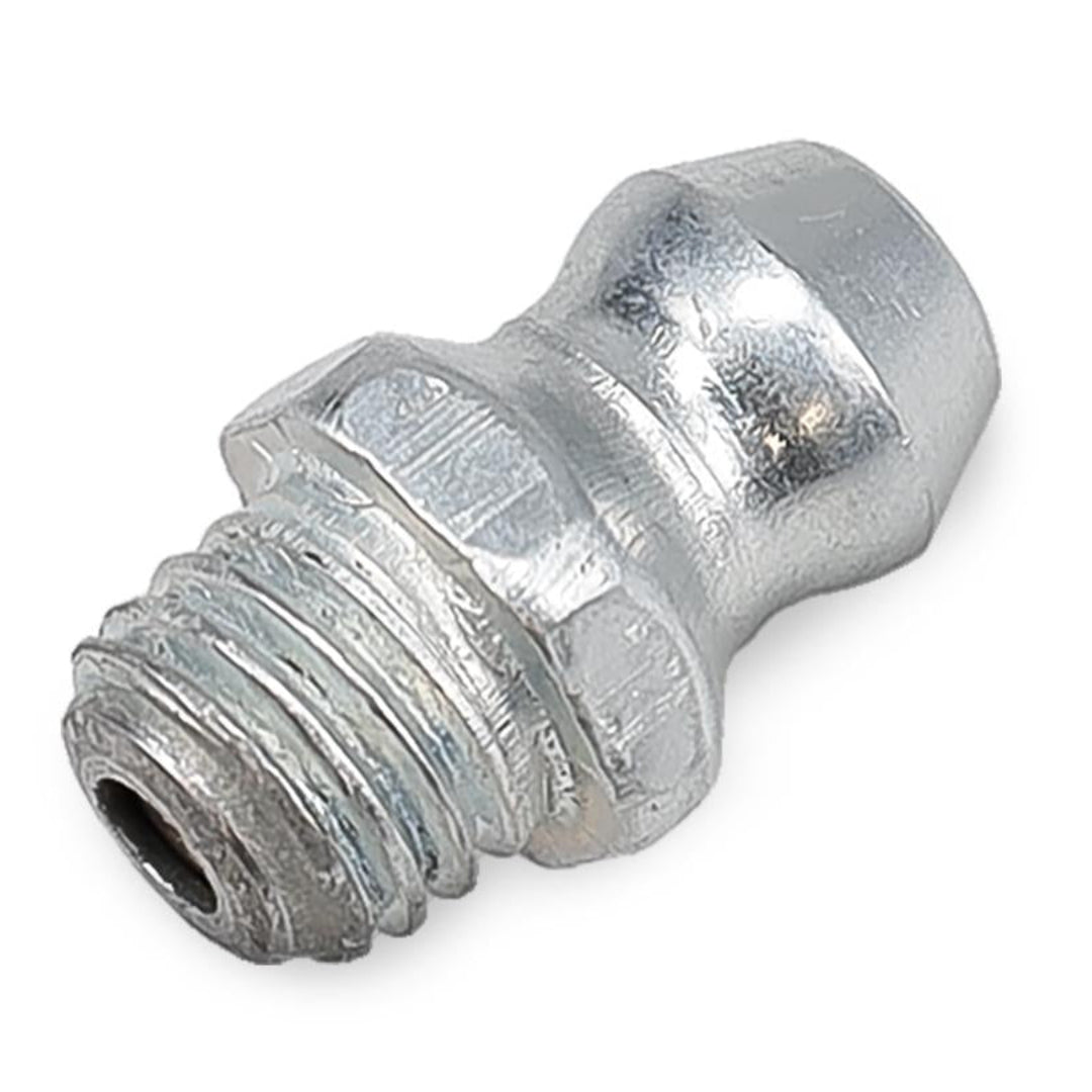 Steel u-joint for drive shaft with grease fittings, side view