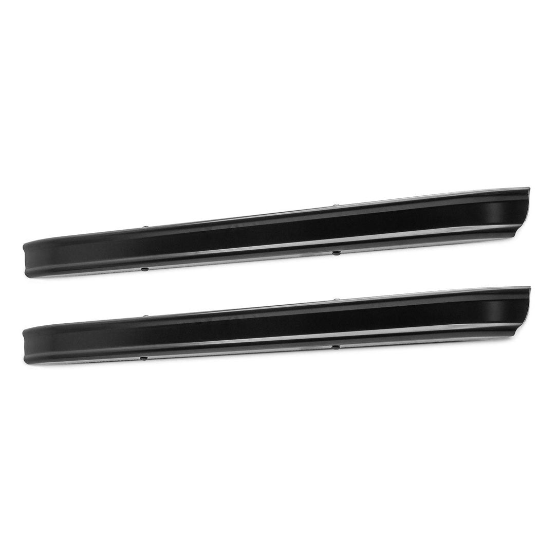 Pair of black bumpers with hardware for 1966-77 Ford Bronco, front view