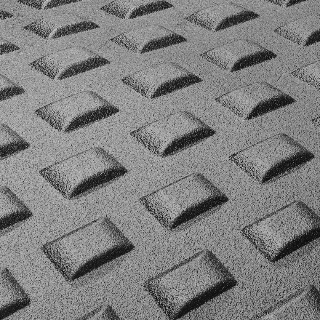 Black heavy-duty rubber floor mats with textured surface, set of four, front view