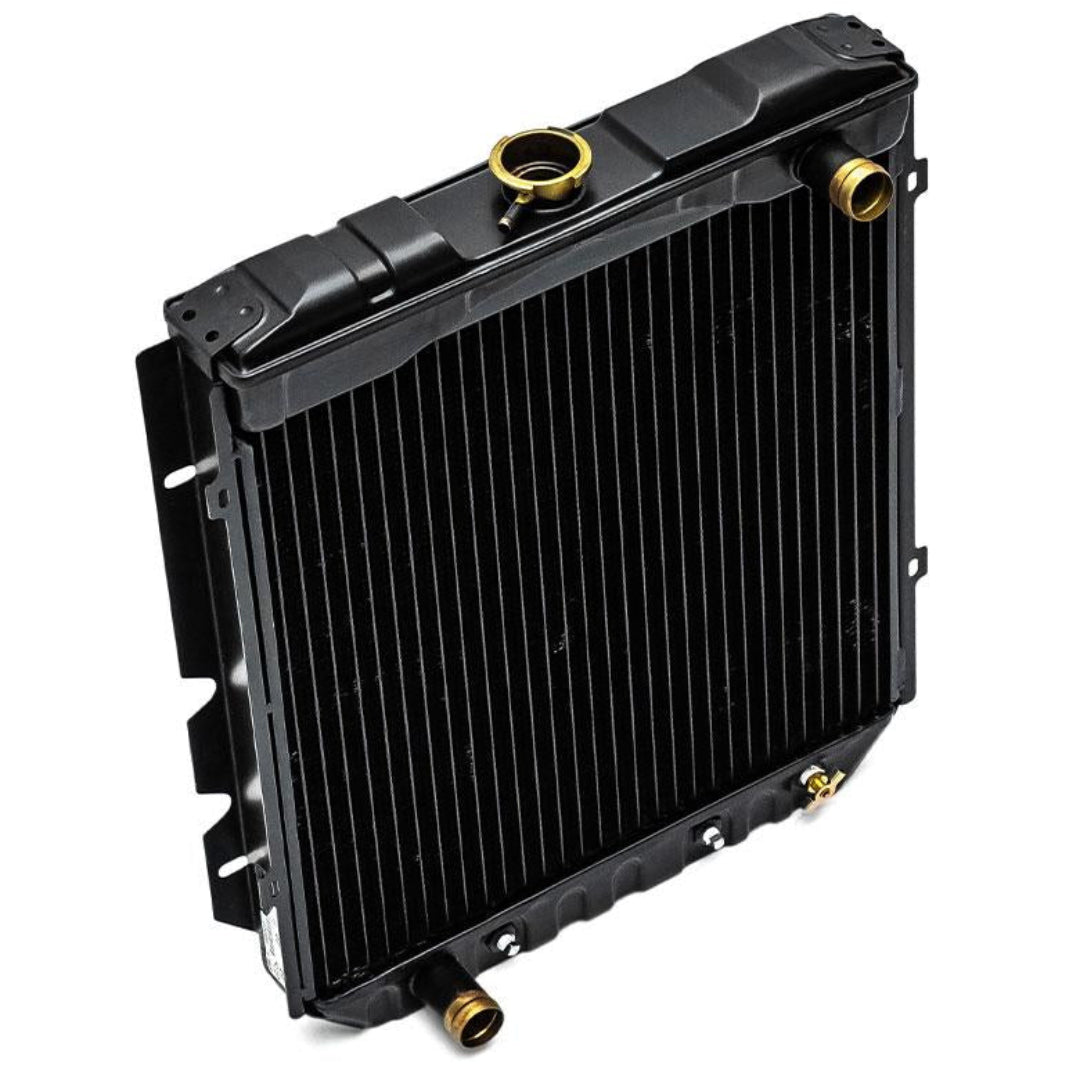 Copper radiator with six cylinders for Ford Bronco, front view