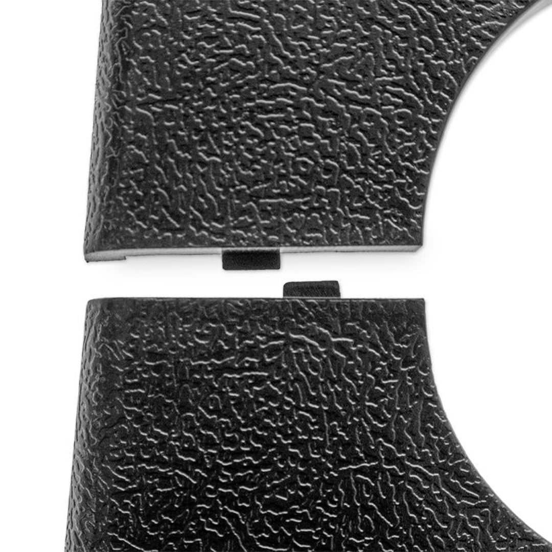 Black steering column bezel with Bronco script engraving, front view