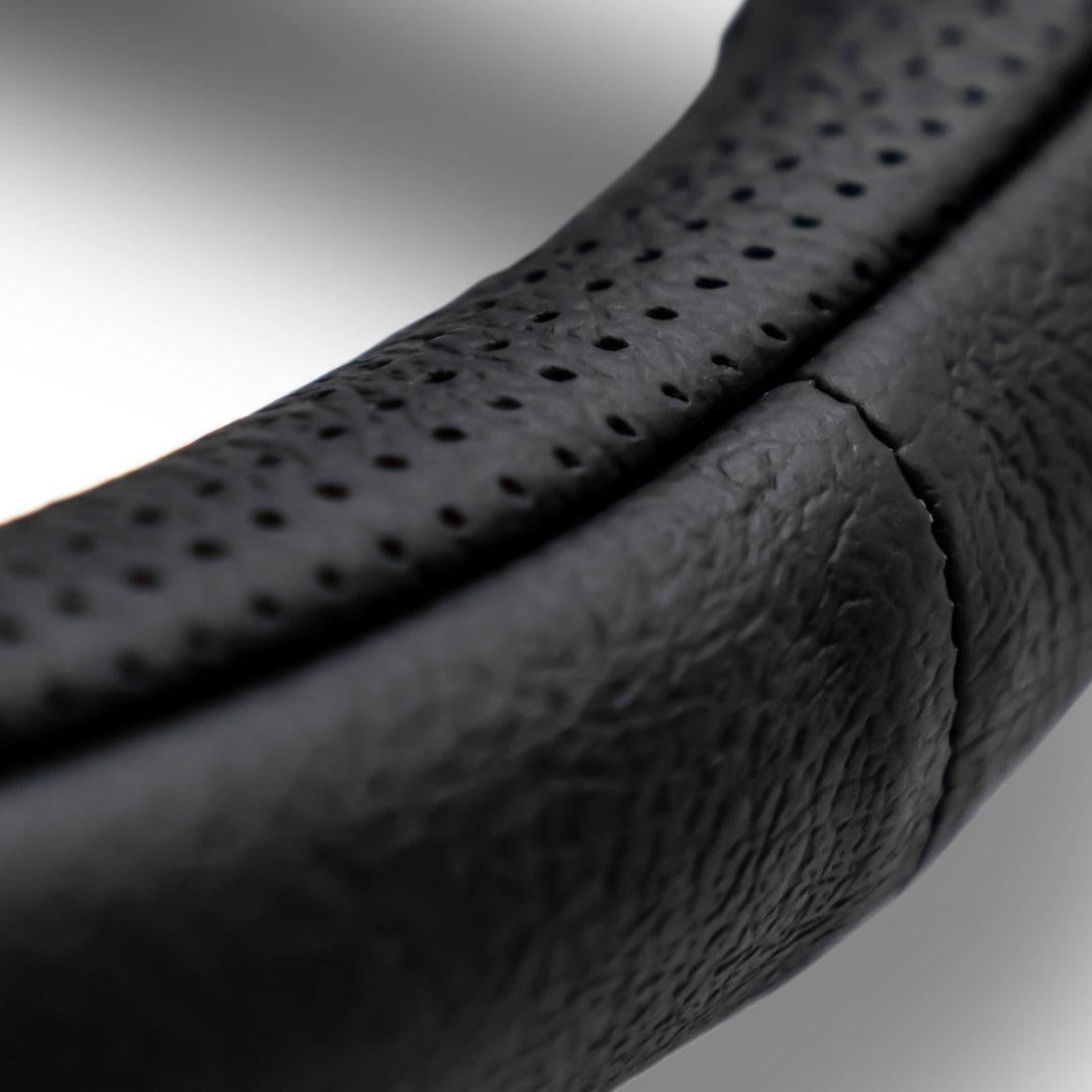 Carbon fiber steering wheel with adapter, close-up detail