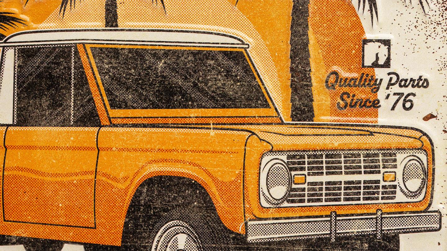 TOMS OFFROAD Beach Cruise Embossed Metal Sign - 12" x 12"