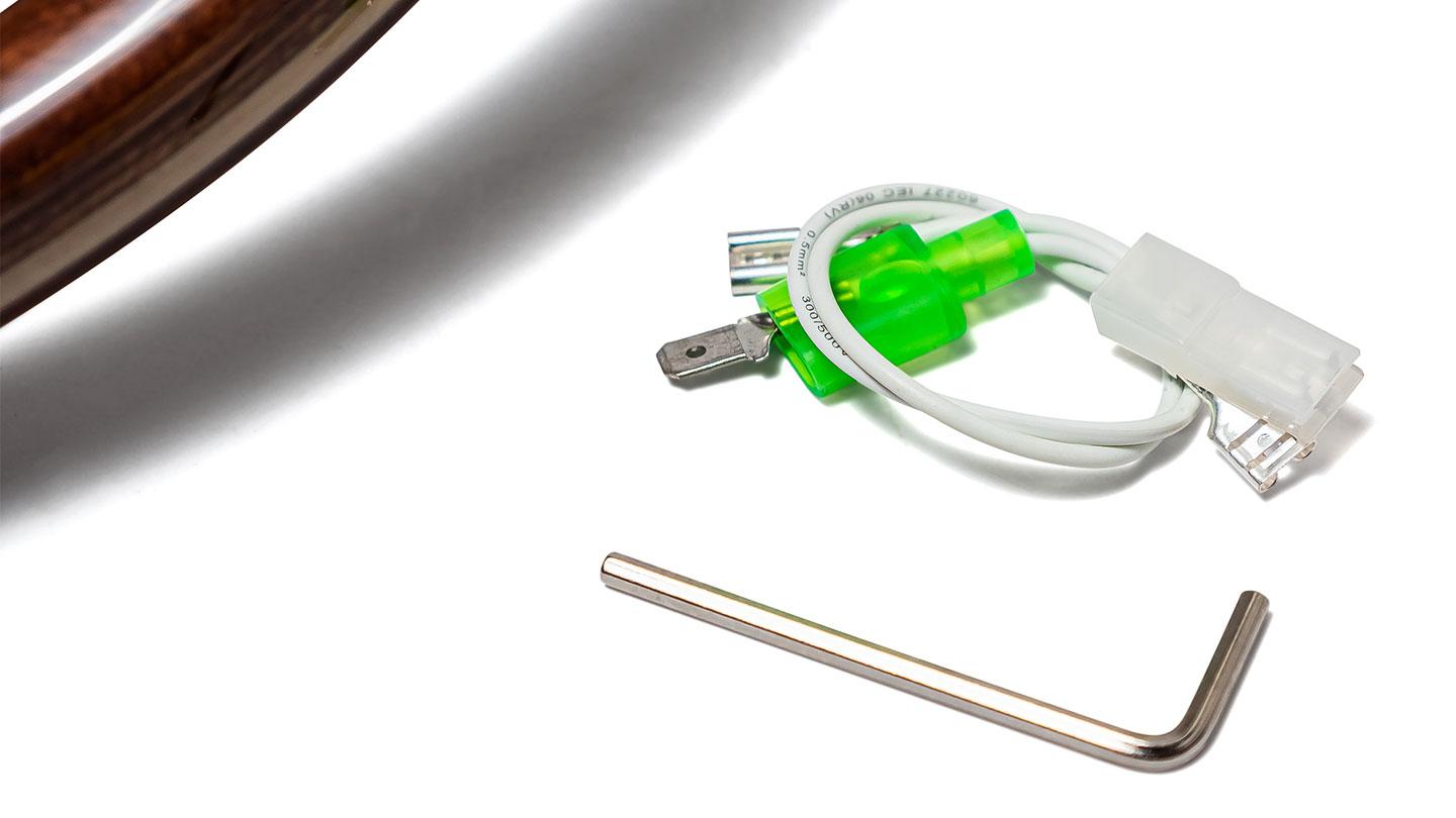 Vintage Black Steering Wheel w/Full Wood Wrap