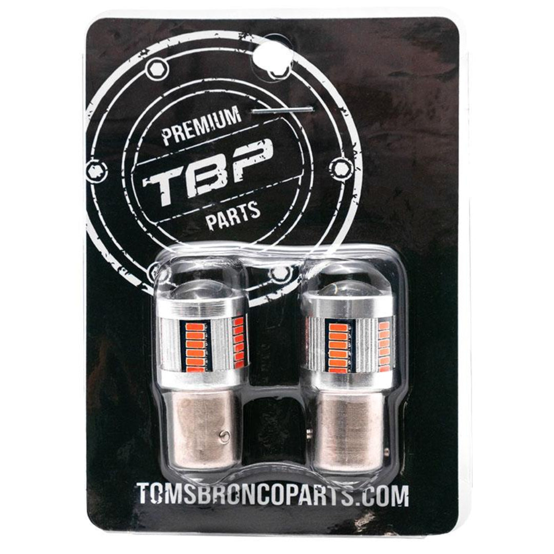 LED bulb kit with clear lens and chrome base, detail shot