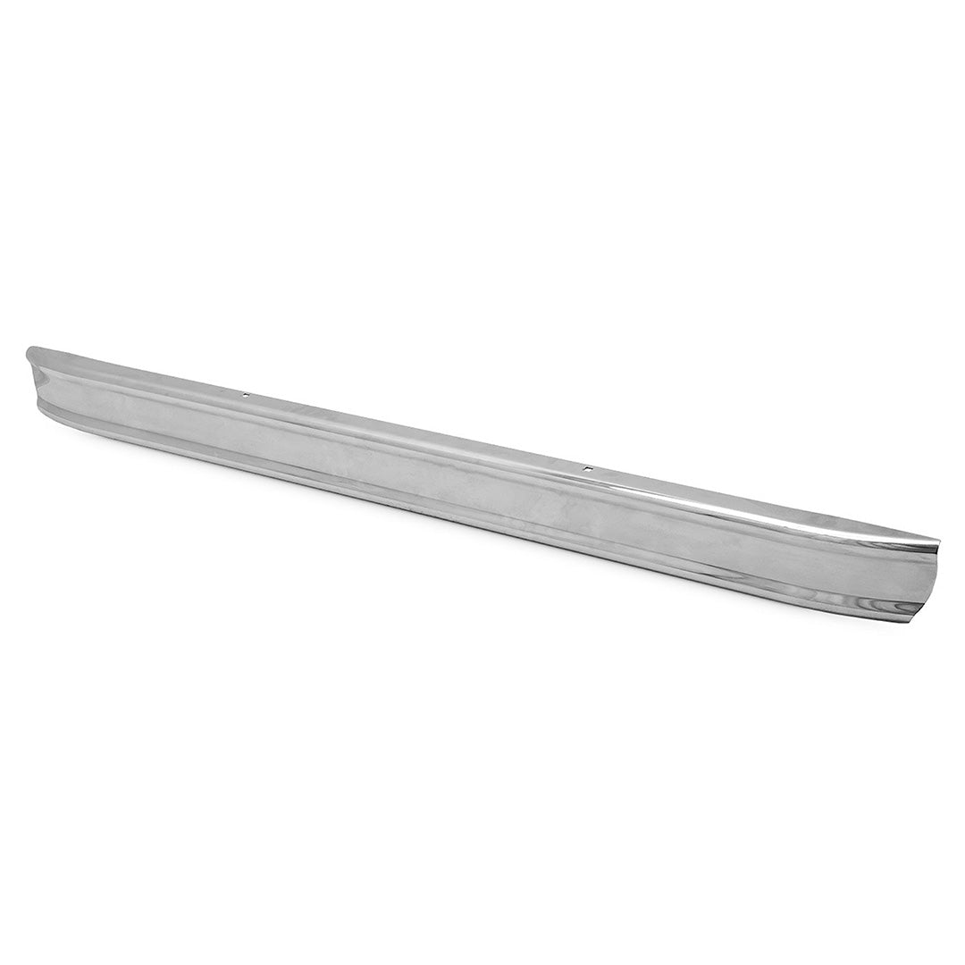 Stock Chrome Bumper, Front or Rear Smooth Without Hole for Bumperettes, 1966-77 Ford Bronco