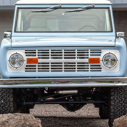 Stock Chrome Bumper, Front or Rear Smooth Without Hole for Bumperettes, 1966-77 Ford Bronco