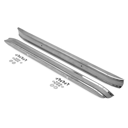 Chrome front and rear bumpers for 1966-77 Ford Bronco, side view