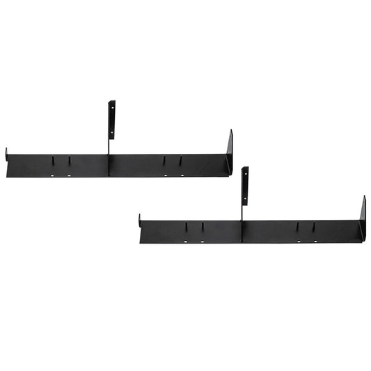 Black metal mounting brackets for Ford Bronco step, side view