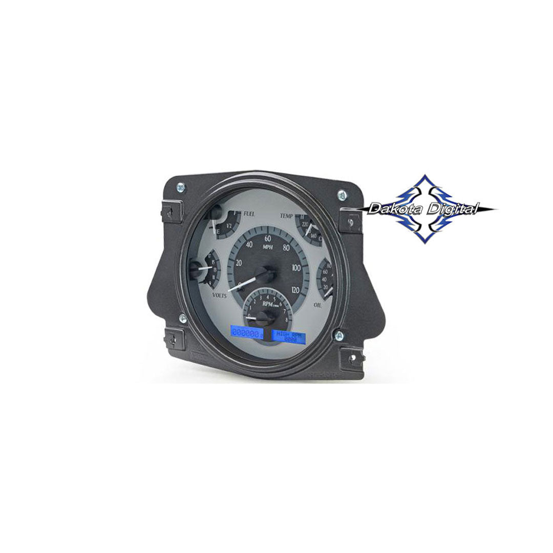 Dakota Digital VHX Speedometer, Silver w/Blue Backlight, 66-77 Ford Bronco