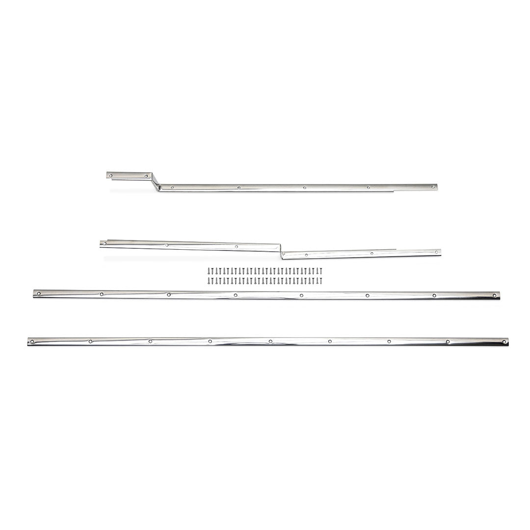 Carpet Hold Down Strips, Set of 4, 1966-77 Ford Bronco, Polished or Black