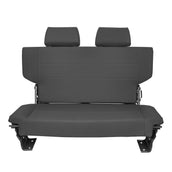 Fold & Tumble Rear Bench Seat w/Headrests, Black, 66-77 Ford Bronco