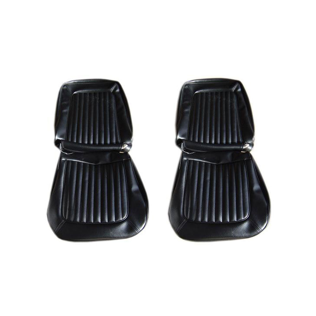 Black Front Bucket Seat Vinyl Upholstery, 1966-77 Ford Bronco