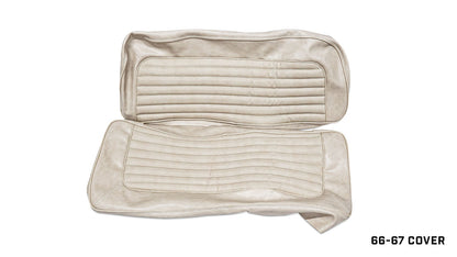 Parchment Rear Bench Seat Vinyl Upholstery w/Texture, 1966-77 Ford Bronco
