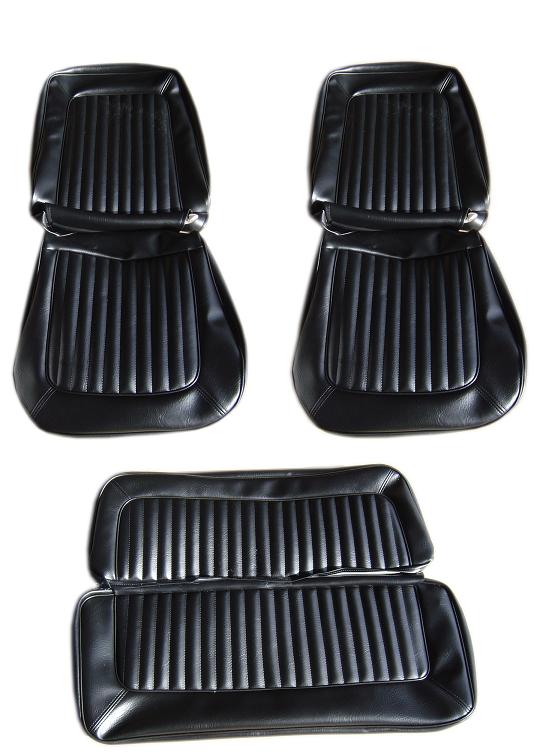 Seat Cover Kit - Front & Rear, Black Vinyl