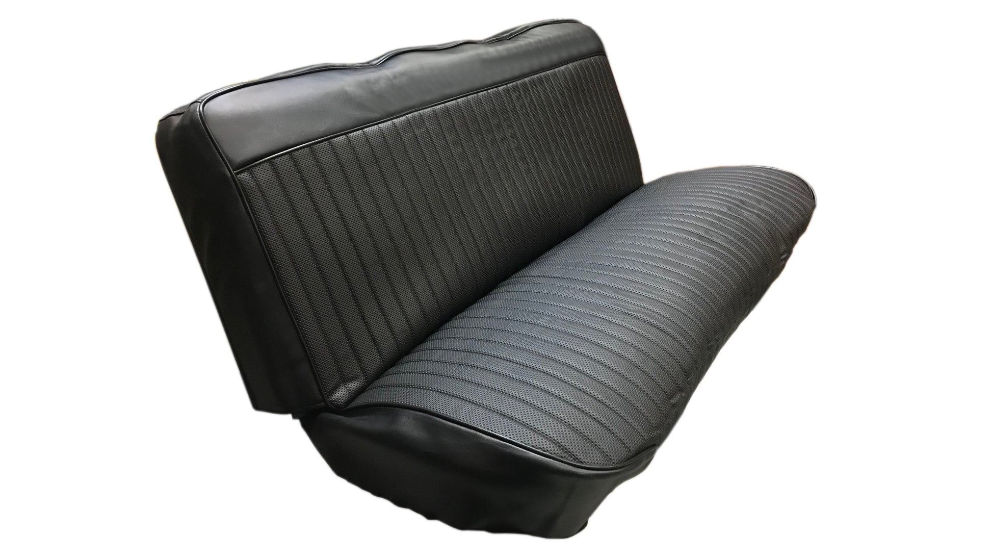 Black Front Bench Seat Vinyl Upholstery w/Texture, 66-77 Ford Bronco