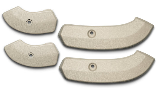 Parchment Front Bucket Seat Hinge Covers, 66-67 Ford Bronco