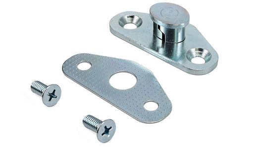Chrome-plated oval door striker post for classic Ford vehicles