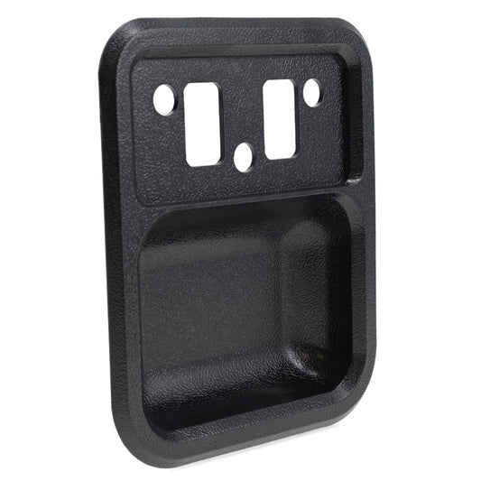 Black steel door cup for classic Ford Bronco, side view