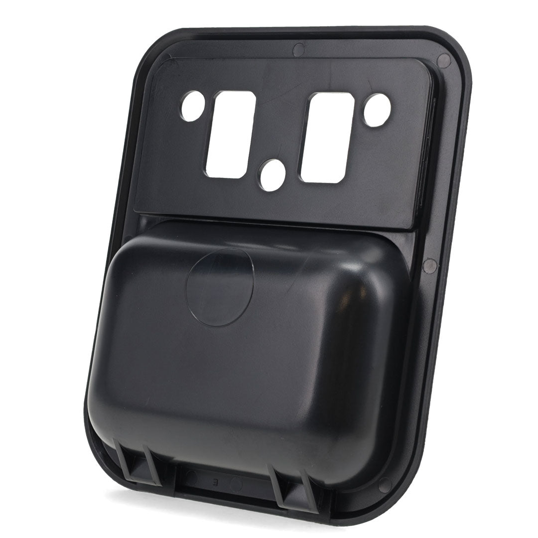 Black metal door cup for classic Ford Bronco, side view