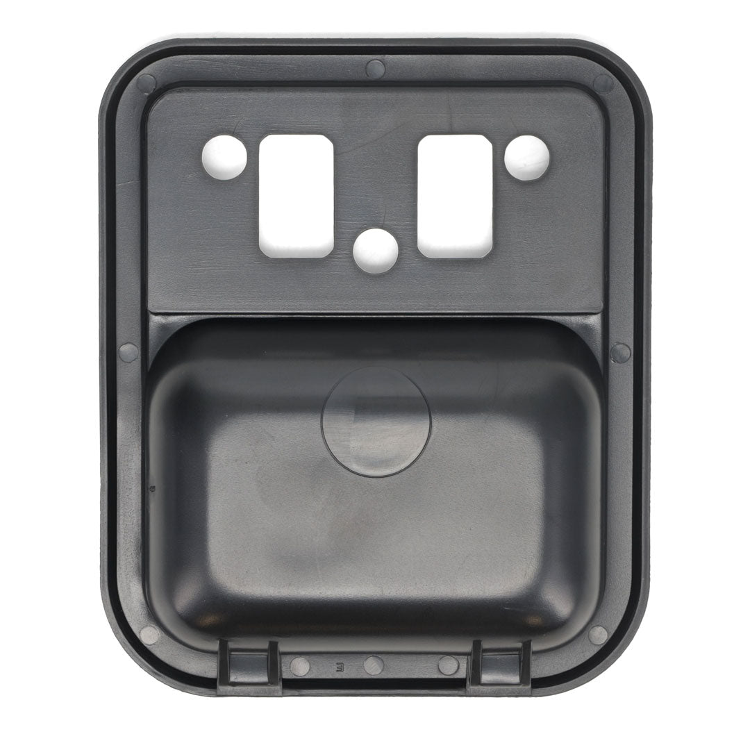 Black steel door cup for classic Ford Bronco, side view