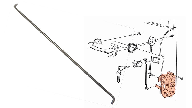 Door Rod - Driver or Passenger (Inner Handle/Latch), 68-77