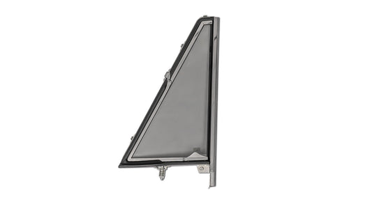 Tinted vent window with chrome frame for Ford Bronco, side view