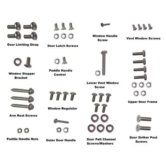 Door Bolt Kit, Stainless Steel, Does one door