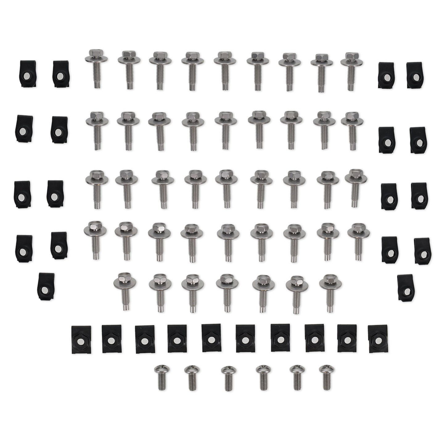 Stainless Fender and Grille Bolt and Clip Kit, 1966-77 Ford Bronco