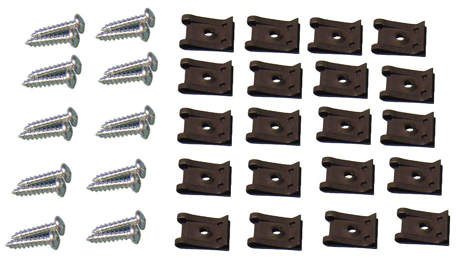 Clip & Screw Kit for Steel Door Panels, 66-77 Ford Bronco