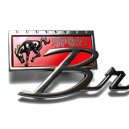 Black Chrome Bronco Sport Fender Emblem, 1966-77 Ford Bronco