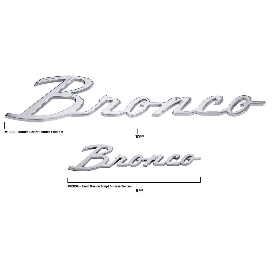 Bronco Script & Horse Emblem Set, Chrome, Adhesive-Backed