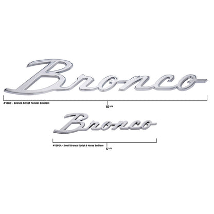 Bronco Script & Horse Emblem Set, Chrome, Adhesive-Backed