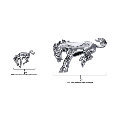 Bronco Script & Horse Emblem Set, Chrome, Adhesive-Backed