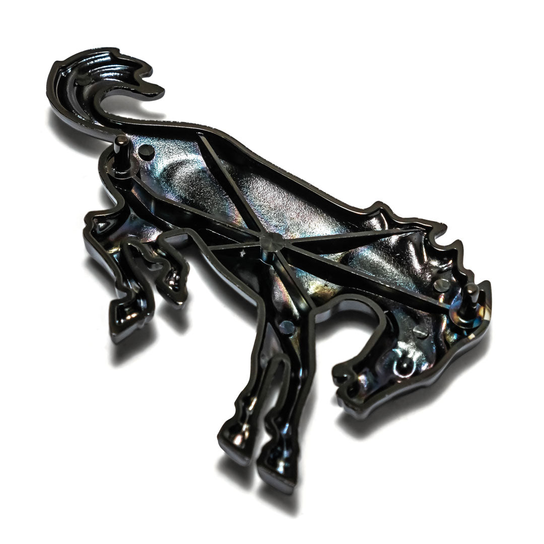 Black Chrome Fender Script Emblem - Bronco Horse