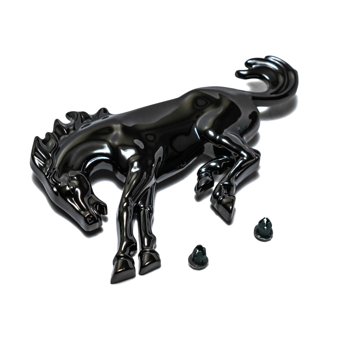 Black Chrome Fender Script Emblem - Bronco Horse
