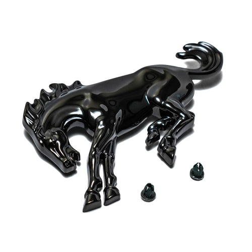 Black Chrome Fender Script Emblem - Bronco Horse