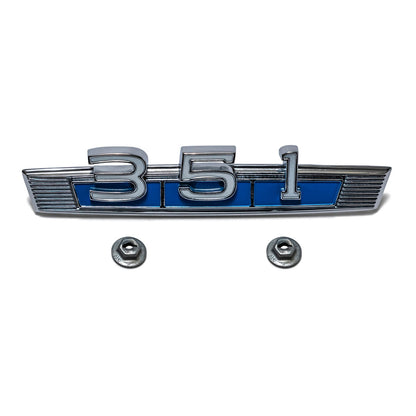 351 Fender Script Emblem w/Blue Background, 1966-77 Ford Bronco