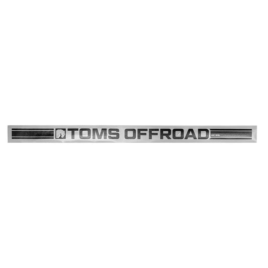 Black vinyl windshield sticker with off-road vehicle graphic, front view