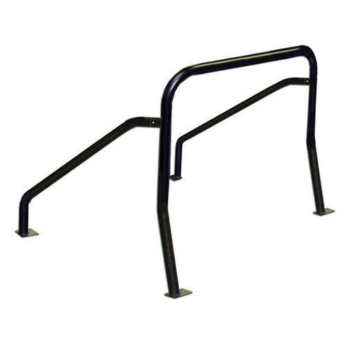 Black steel half cab exterior bar for classic Ford Bronco, side view