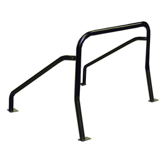Black steel half cab exterior bar for classic Ford Bronco, side view