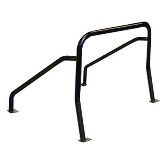 Black metal utility cab interior bar with bulkhead for classic Ford Bronco, side view