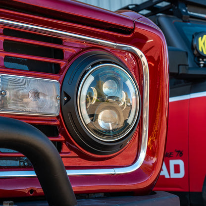 Billet Headlight Ring Bezels, Silver or Black Anodized, 1966-77 Ford Bronco