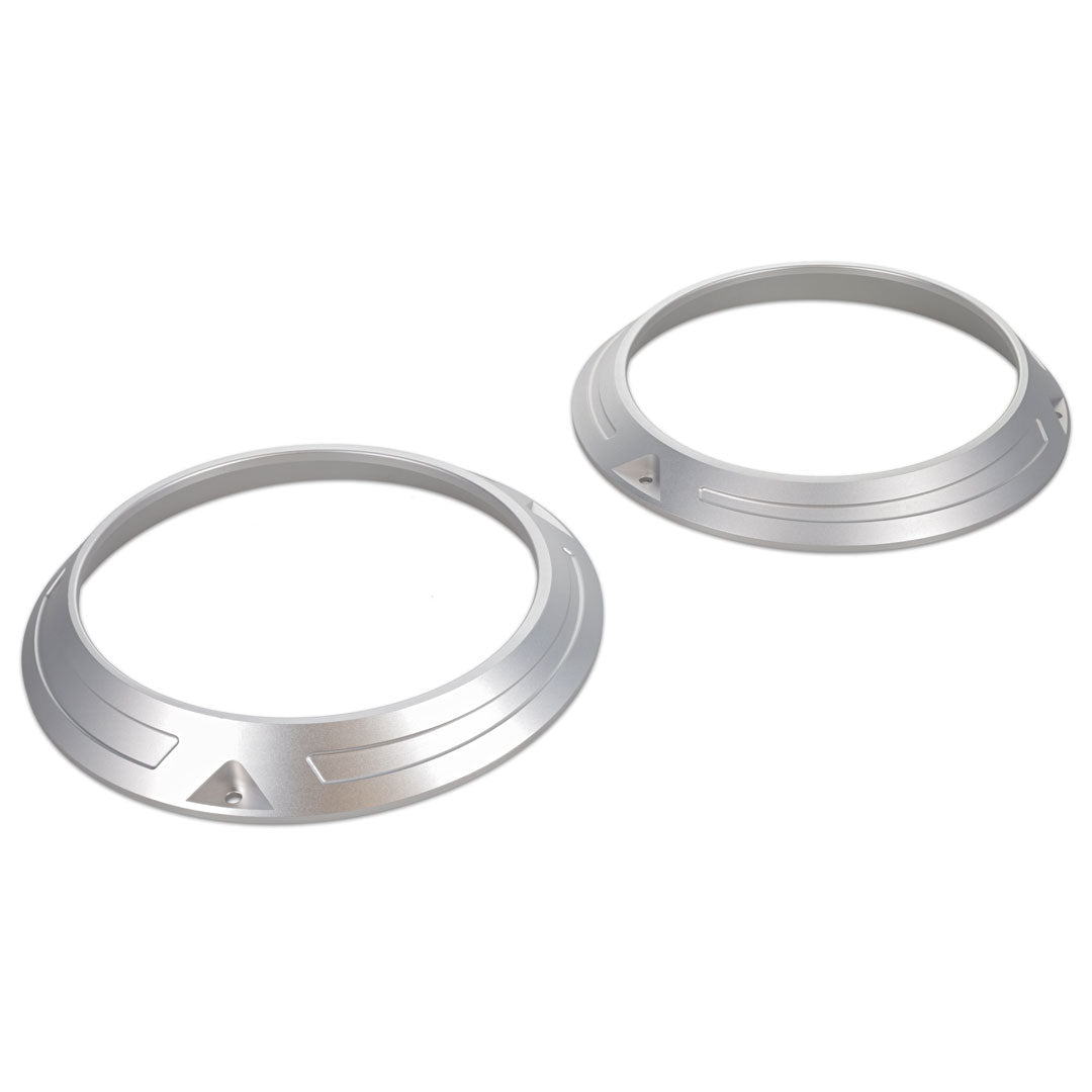 Billet Headlight Ring Bezels, Silver or Black Anodized, 1966-77 Ford Bronco