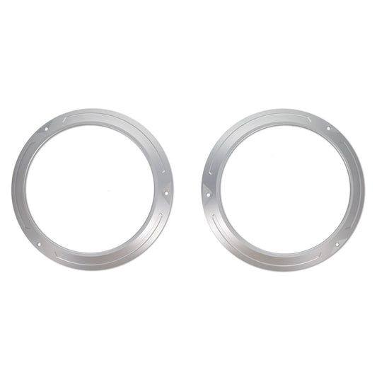 Silver anodized headlight bezel for Ford Bronco, angled front view