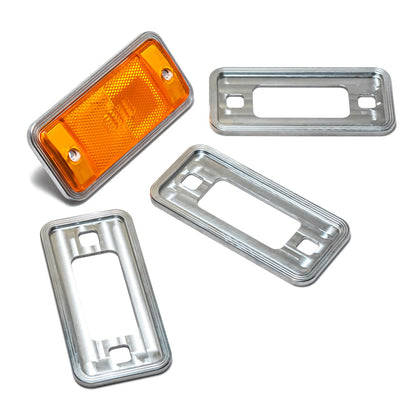 Silver Billet Marker Light Bezels, 1966-77 Ford Bronco